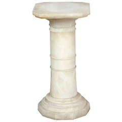 White Marble Rotating Pedestal, Probably Turn of the Century