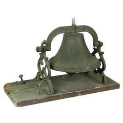 Large School or Church Bell with Mounting Base, New England 3