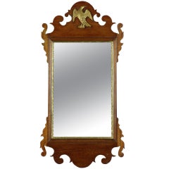 Antique A Federal Mahogany Mirror with Gilt Eagle, Boston, c.1810
