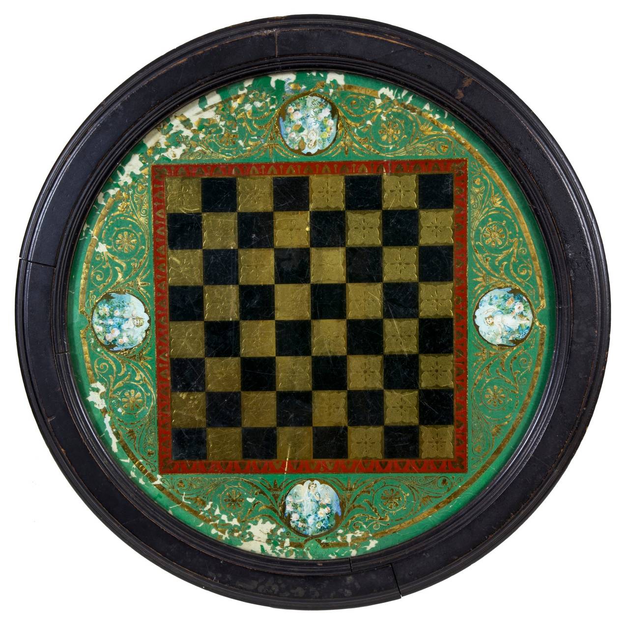 Late 19th Century Fine Eglomise Games Table, circa 1890 For Sale