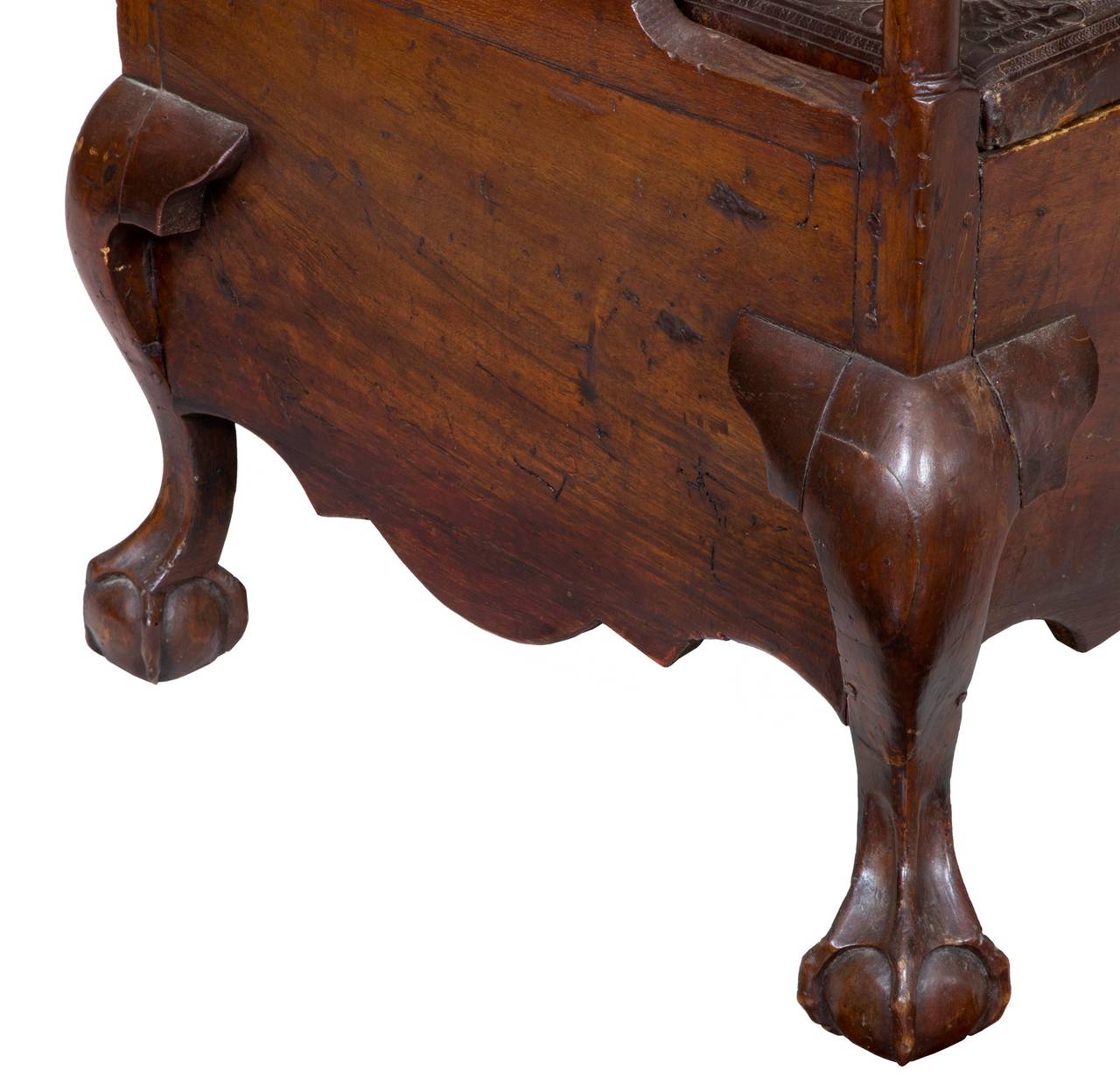 American Fully Developed Mahogany Chippendale Commode Stool For Sale