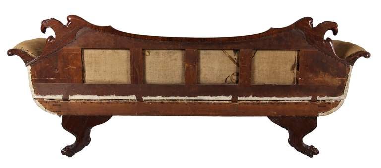 American Classical Mahogany Sofa with Eagles, Probably New York, circa 1805-1815