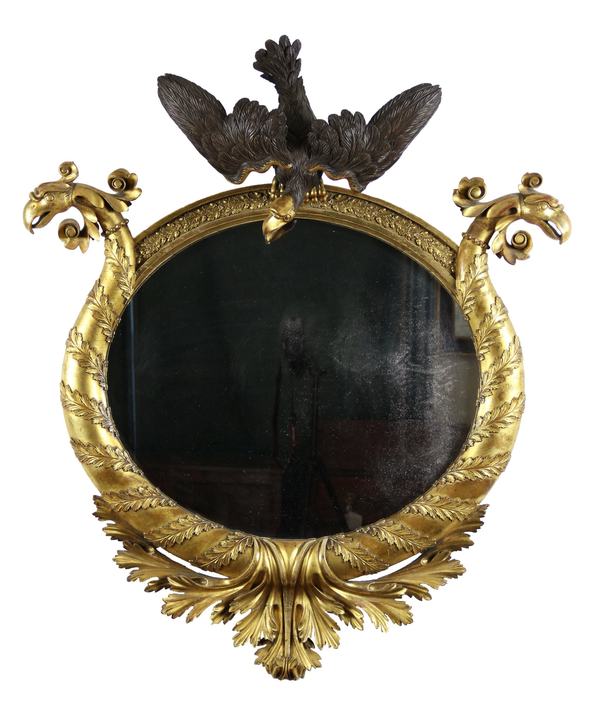 Classical Parcel Ebonized Giltwood Mirror American or English For Sale