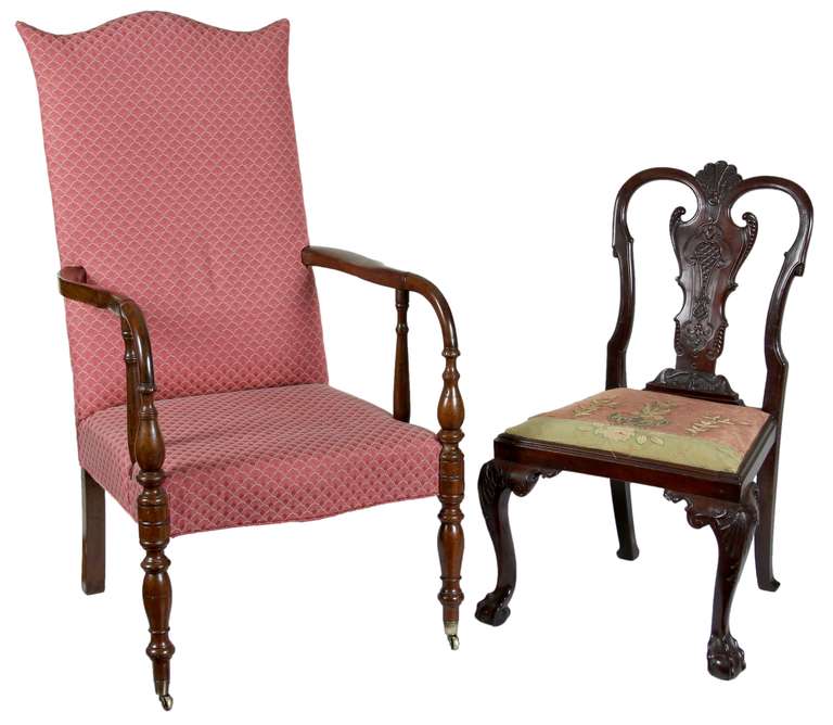 Federal Mahogany Lolling Chair, Portsmouth, NH, circa 1820-1830 For Sale 2