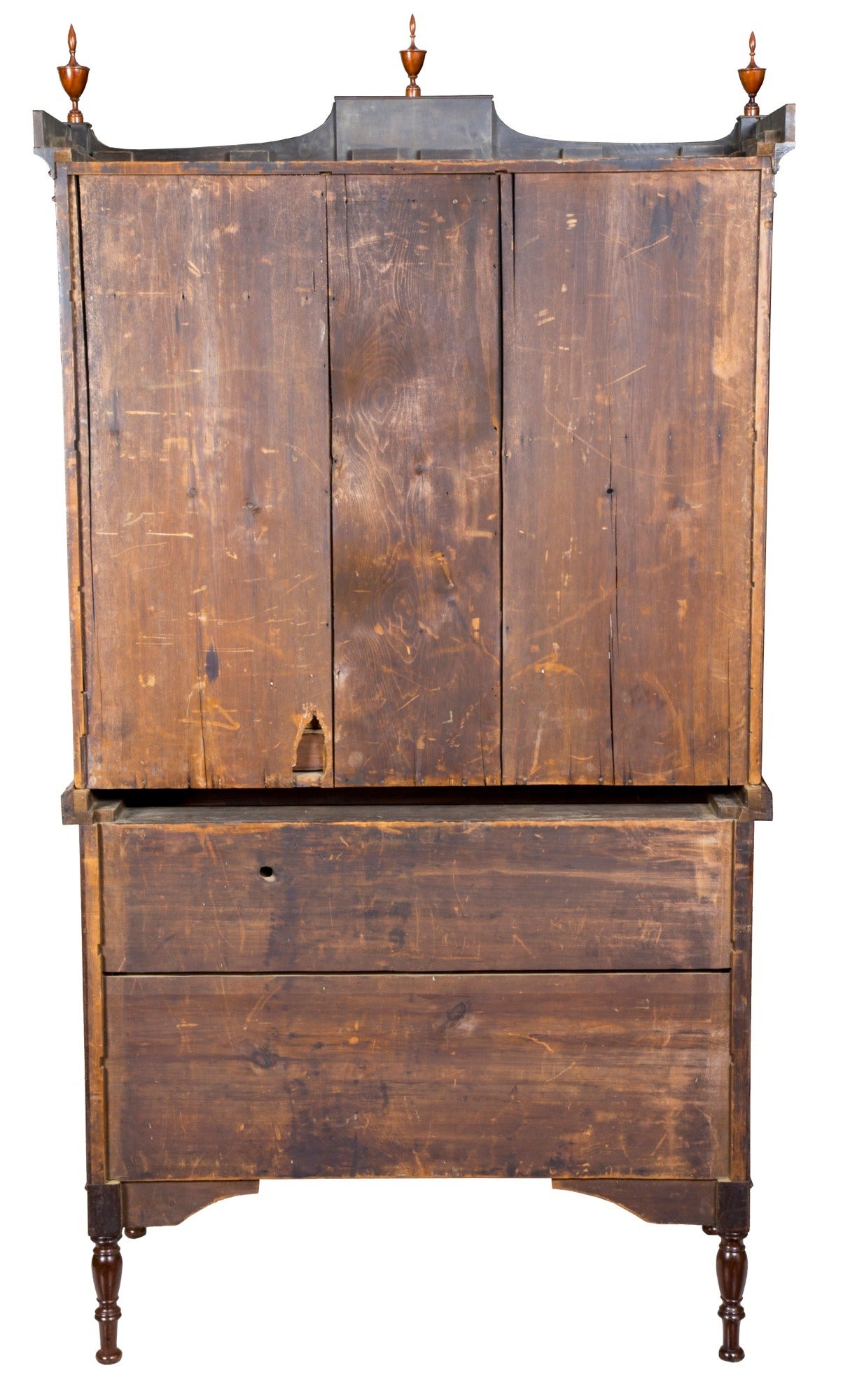 American Inlaid Figured Mahogany Federal or Hepplewhite Secretaire, Seymour School For Sale