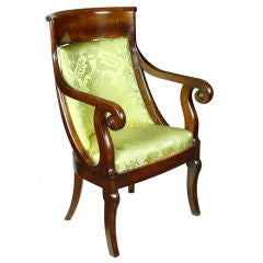Classical Mahogany Armchair, French Restoration Taste, Boston 8