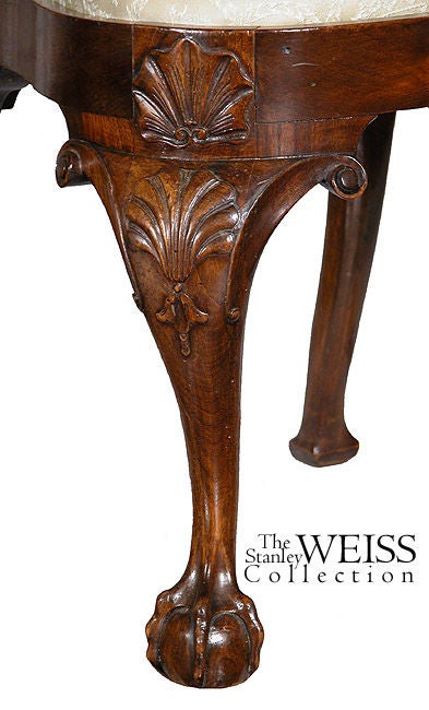 19th Century Set of Six Carved Walnut Queen Anne Side Chairs, England