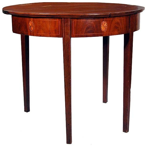 This is a desirable small-size card table, only 33 in wide. Card tables are commonly several inches wider. Interestingly, in the world of antiques, smaller is often better. Note that the solid wood top displays superb figure and is quite beautiful.