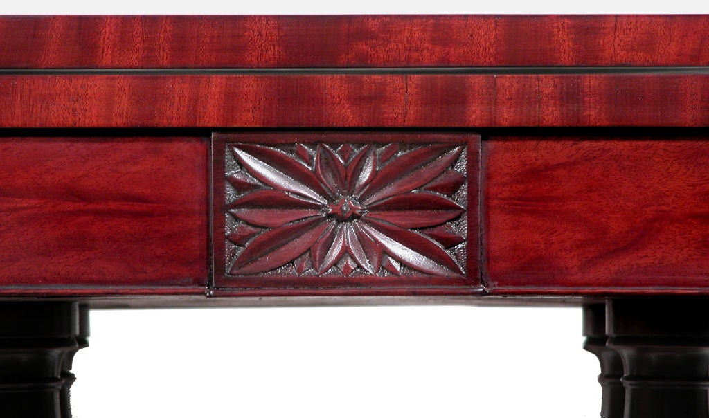 American Carved Mahogany Classical Card Table For Sale