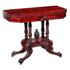 Carved Mahogany Classical Card Table 2