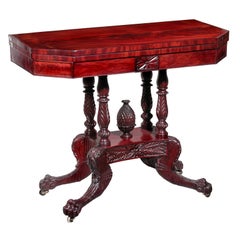 Carved Mahogany Classical Card Table