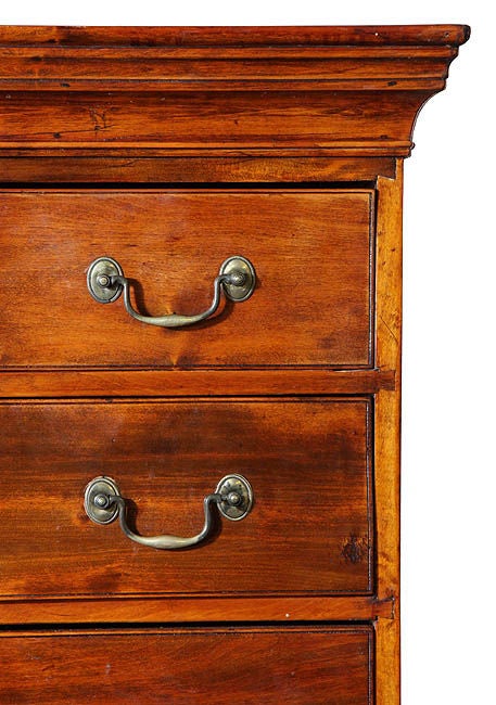 18th Century Maple Chippendale Six-Drawer Dishtop Tall Chest with Fan, RI