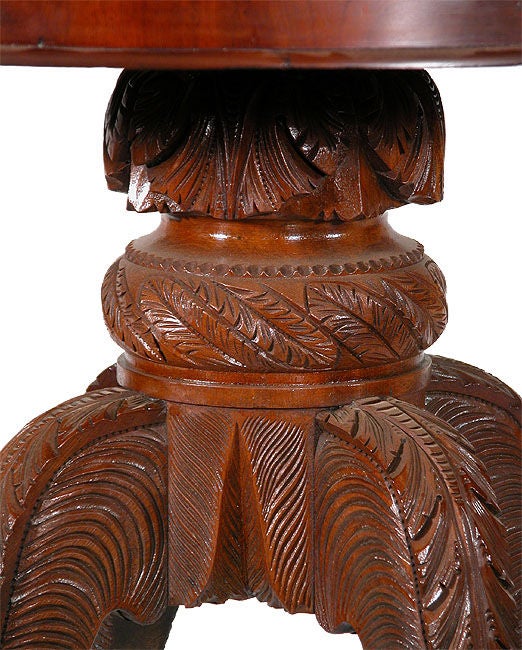 American Classical Carved Mahogany Classical Center Table, Albany, NY