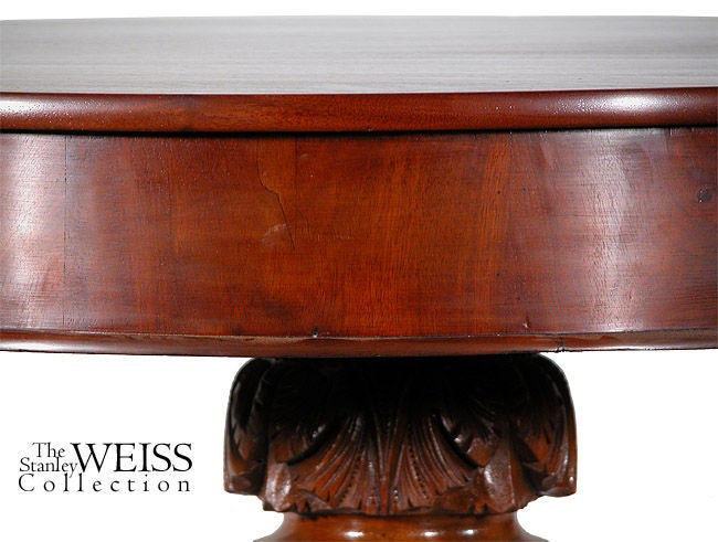 Carved Mahogany Classical Center Table, Albany, NY In Excellent Condition In Providence, RI