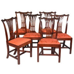 Set of Six Carved Mahogany Chippendale Side Chairs, Philadelphia, circa 1780 1