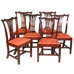 Antique Set of Six Carved Mahogany Chippendale Side Chairs, Philadelphia, circa 1780