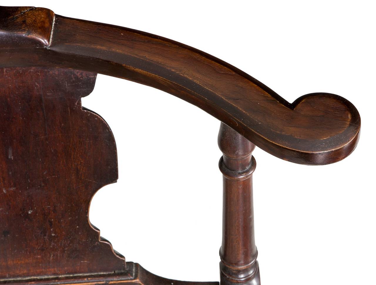 Mahogany Queen Anne Corner Chair with Horseshoe Seat Boston, circa 1770 (Mahagoni) im Angebot