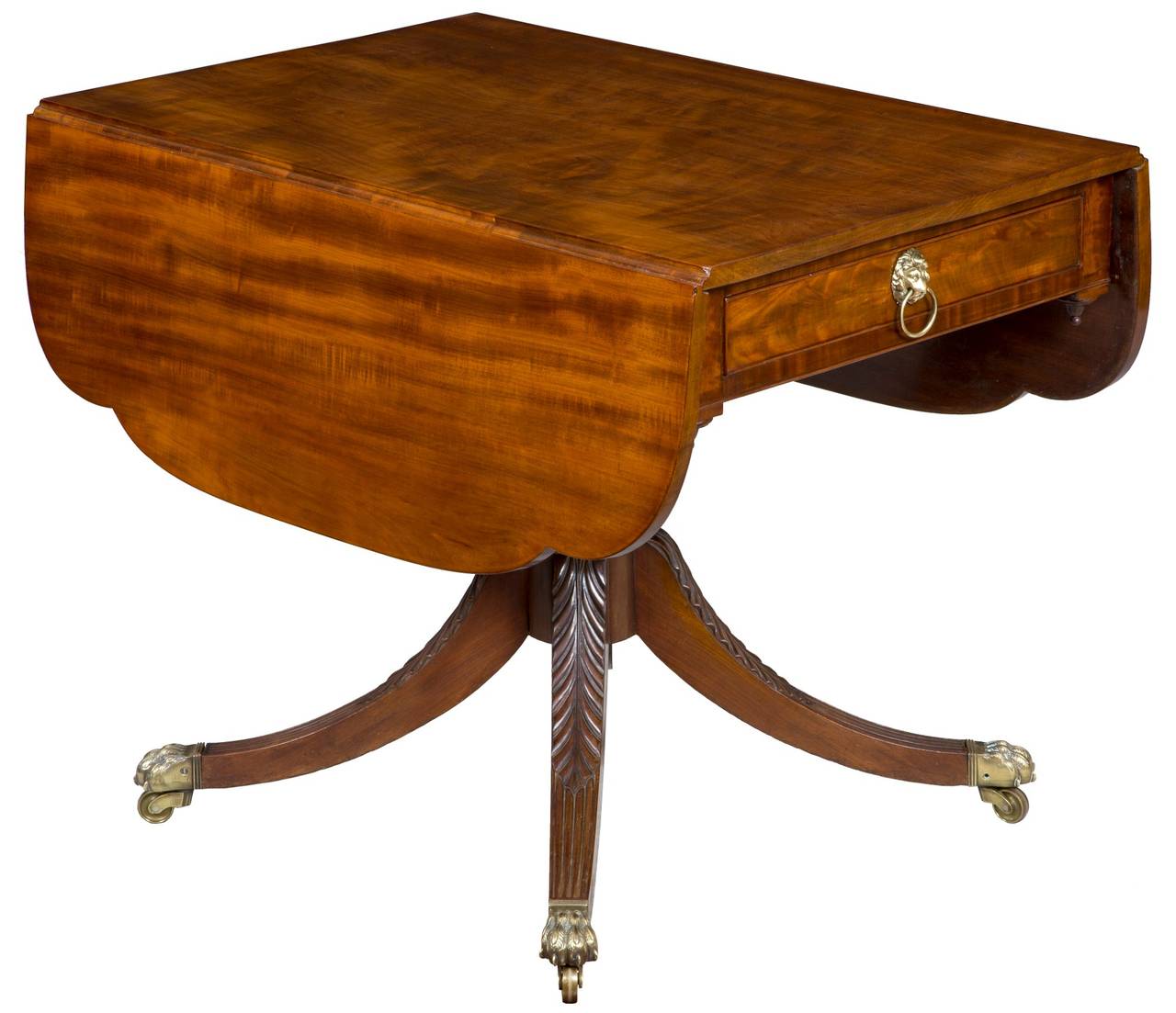 American Mahogany Classical Drop-Leaf Table, New York, circa 1810-1820 For Sale