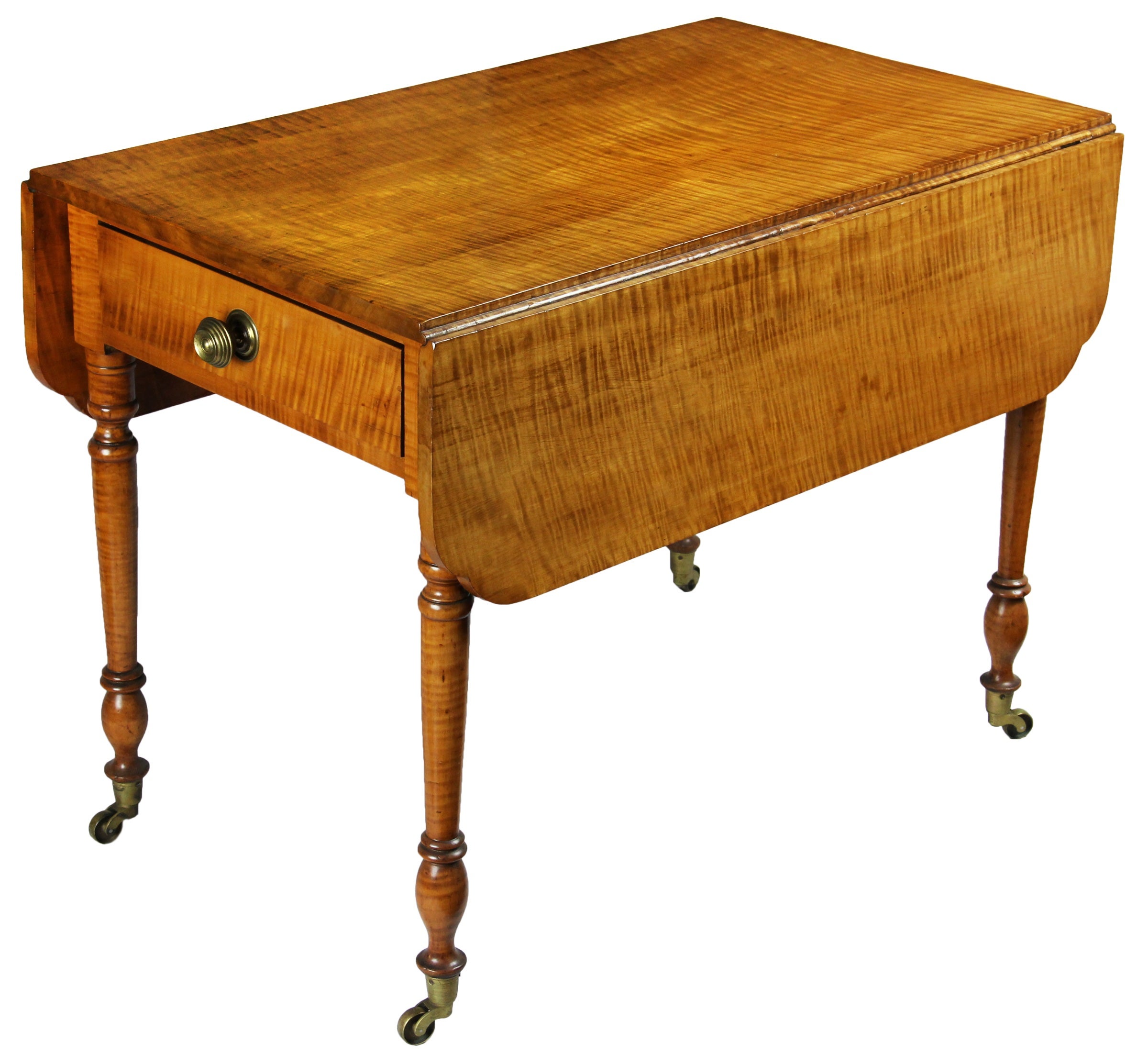 Tiger Maple Sheraton Pembroke Table, circa 1810 For Sale