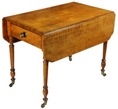 Antique Tiger Maple Sheraton Pembroke Table, circa 1810
