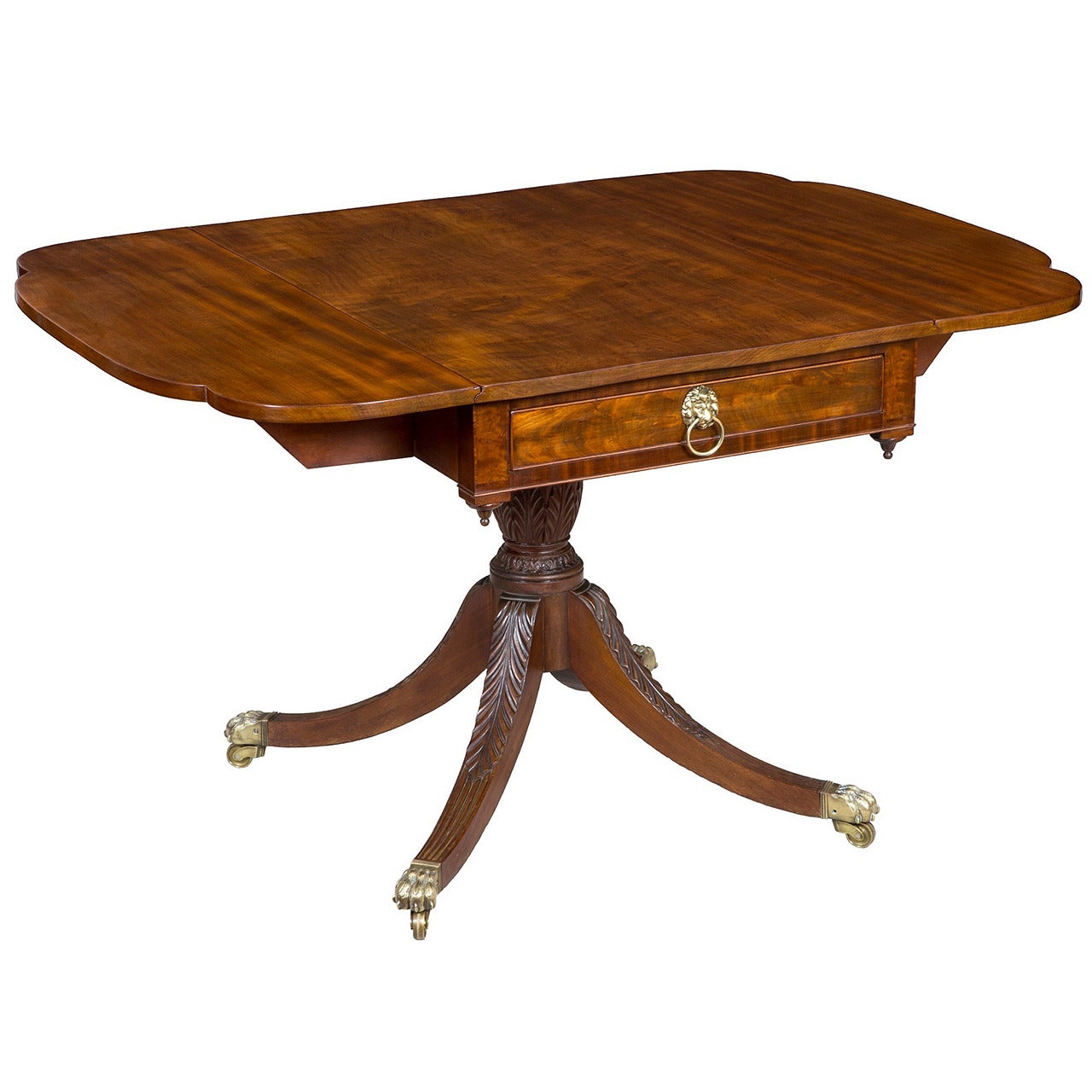 Mahogany Classical Drop-Leaf Table, New York, circa 1810-1820 For Sale