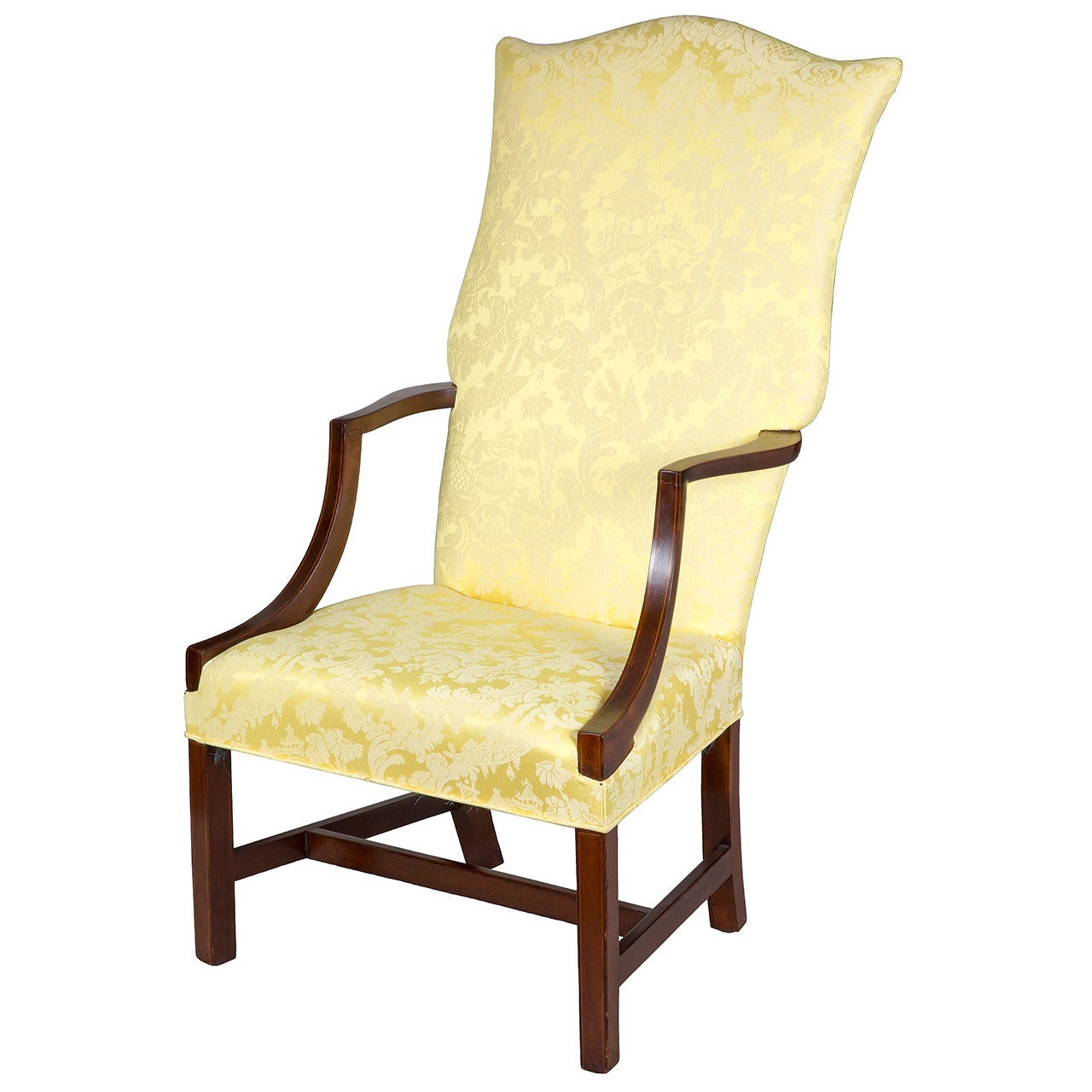 Chippendale Lolling Chair with String Inlay, Probably New Hampshire, circa 1780