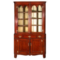 Antique Chippendale Cherrywood Corner Cupboard Arched Doors, South