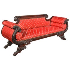 Carved Mahogany Classical Sofa, Possibly Portsmouth, New Hampshire