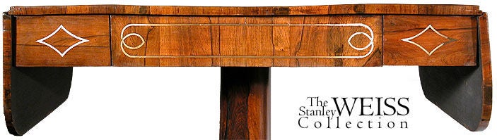 English Regency Rosewood and Brass Inlaid Sofa Table