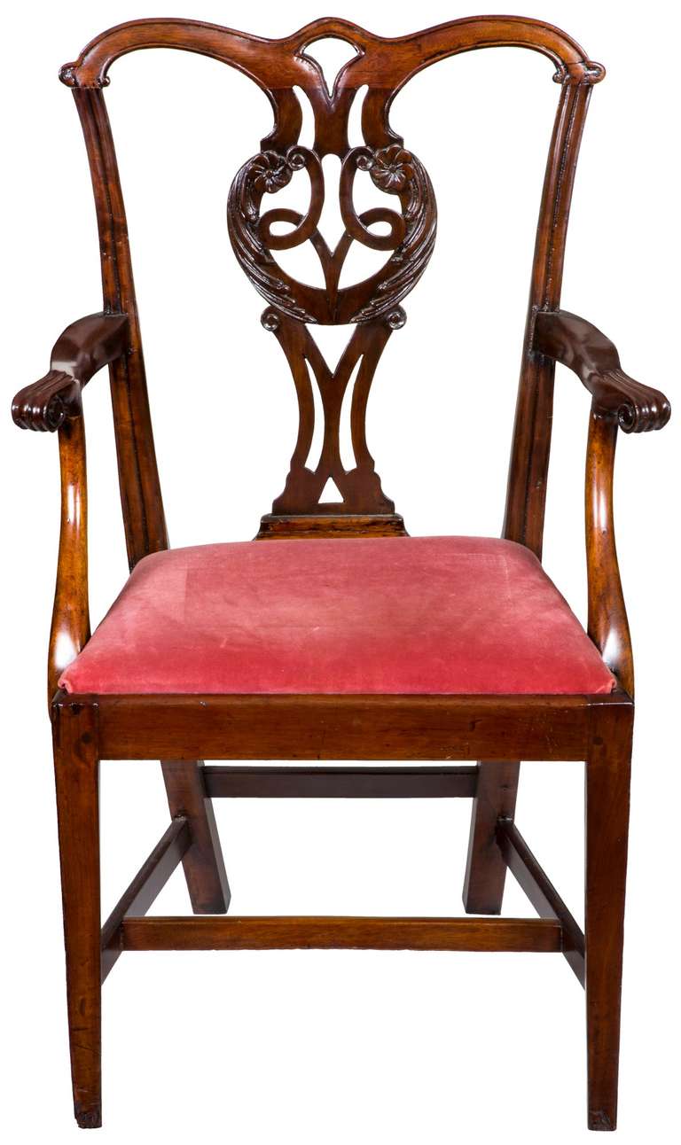 English Chippendale, George III, Mahogany Armchair, circa 1790 For Sale