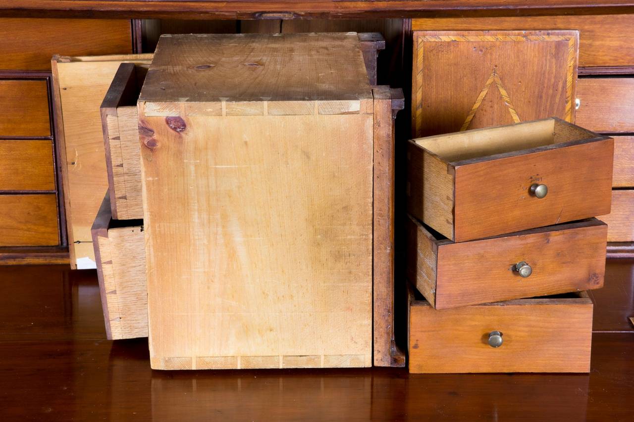 Late 18th Century Carved Cherry Chippendale Desk and Bookcase, CT, circa 1780 For Sale