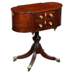 Federal Figured Mahogany, Two-Drawer Work Table 3