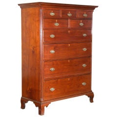 Antique Walnut Chippendale Tall Chest with Quarter Columns, PA
