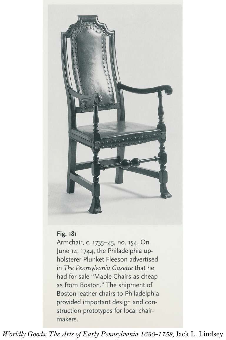 English  Caned Beechwood William and Mary Armchair with Scrolled Arms and Spanish Feet