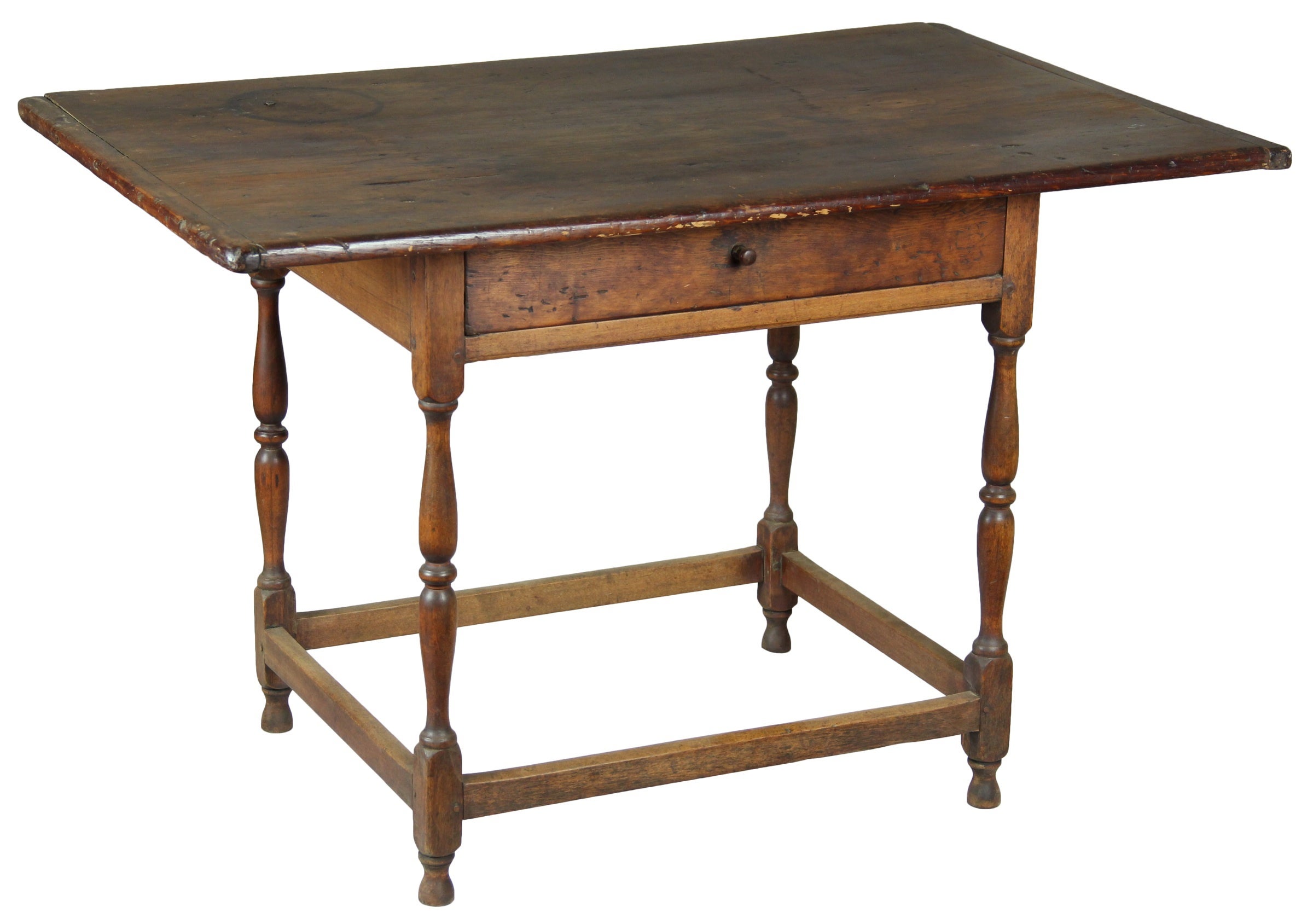 Turned Maple and Pine Tavern Table, New England, Mid-18th Century