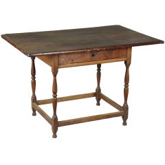 Turned Maple and Pine Tavern Table, New England, Mid-18th Century 7