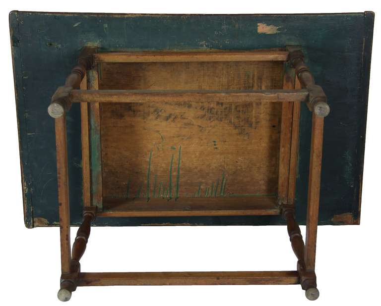 Rustic Turned Maple and Pine Tavern Table, New England, Mid-18th Century