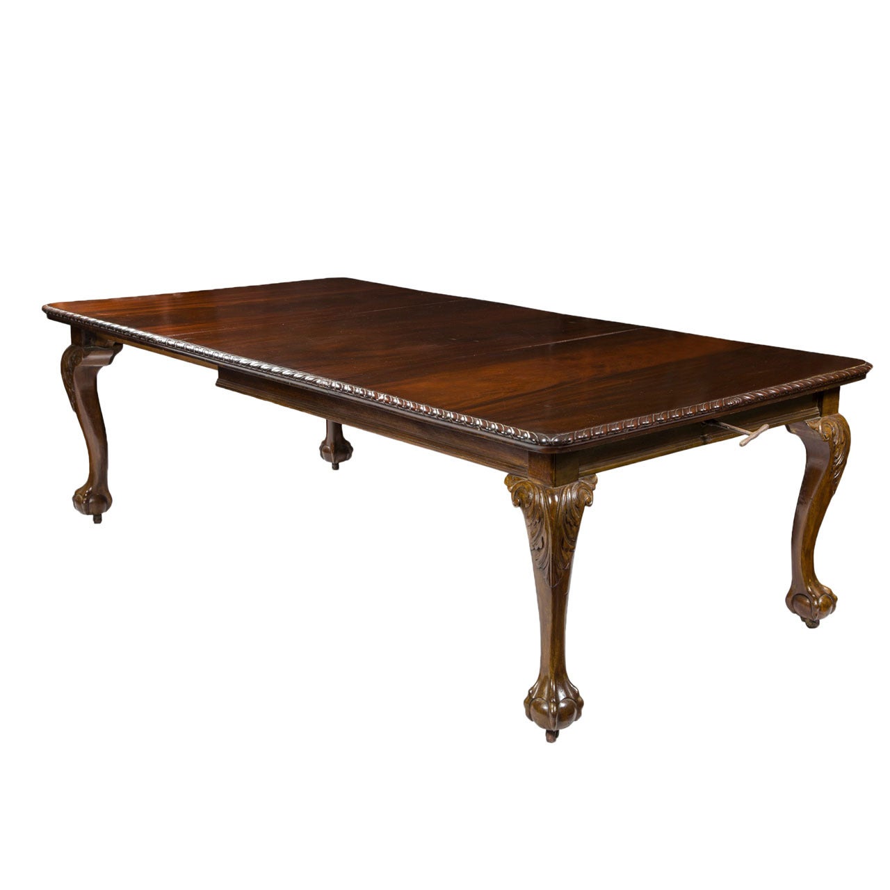 Mahogany Chippendale Style Dining Room Table, Late 19th Century