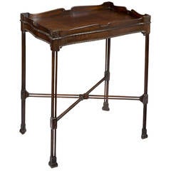 Fine and Rare Mahogany Chippendale Silver Table, England, circa 1780 12