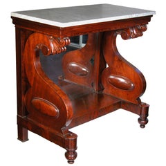 Classical Marble-Top Mahogany Pier Table, Possibly Philadelphia