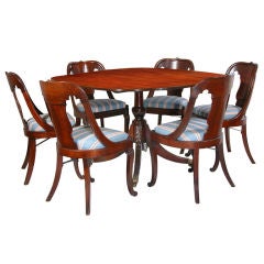 Classical, Federal Mahogany Breakfast Table, saber legs, NY