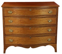 Used Hepplewhite Mahogany Serpentine Bureau, Providence, RI Attributed to Rawson, Sr