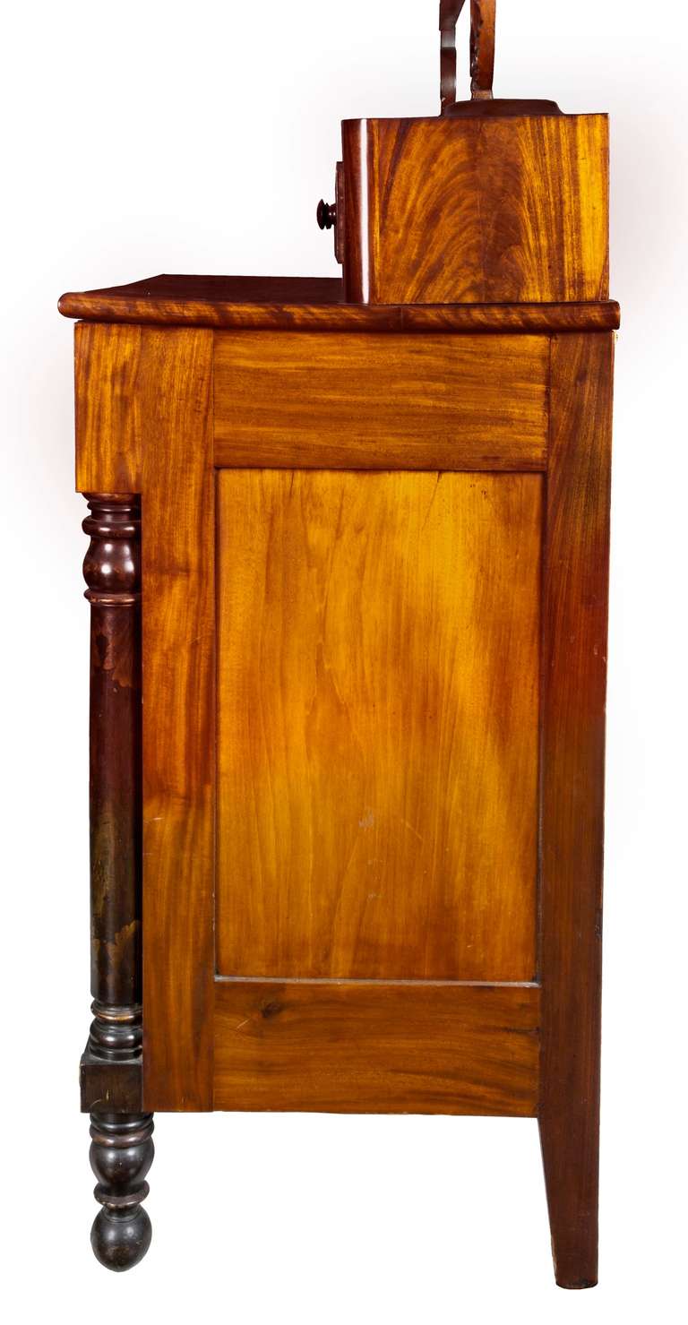 American Classical Classical Mahogany Bureau with Gilt Stenciling Attributed to Haines and Holmes