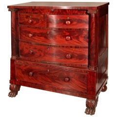Classical Mahogany Bow Front Chest with Columns, Philadelphia
