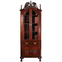 Carved Mahogany Centennial Chippendale Corner Cupboard