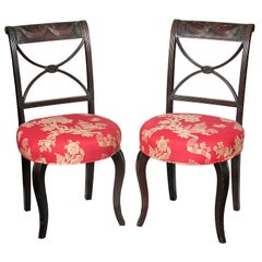 Pair of Classical Carved Mahogany Side Chairs, New York