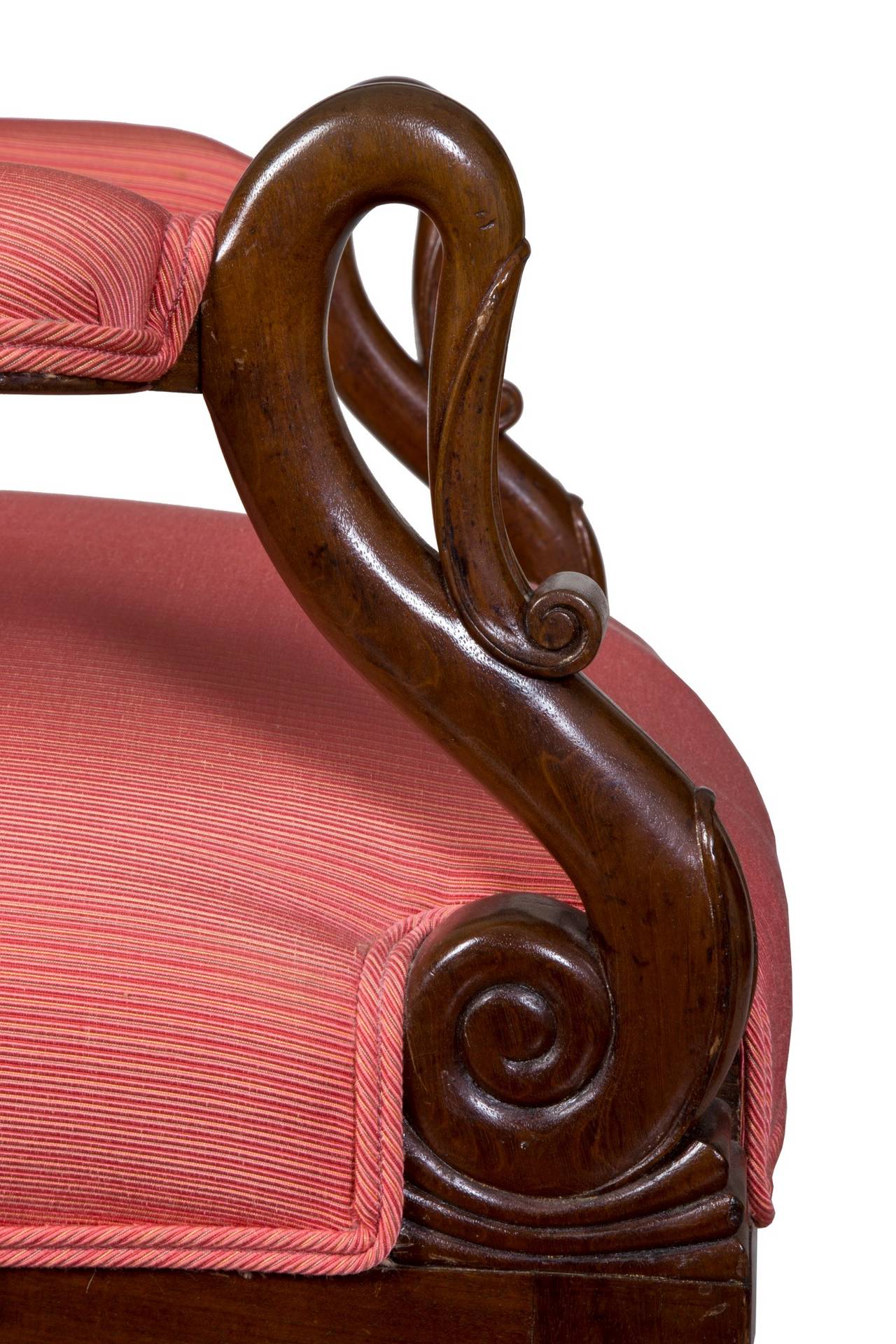 American Mahogany Neoclassical Armchair or Lolling Chair Attributed to Duncan Phyfe For Sale