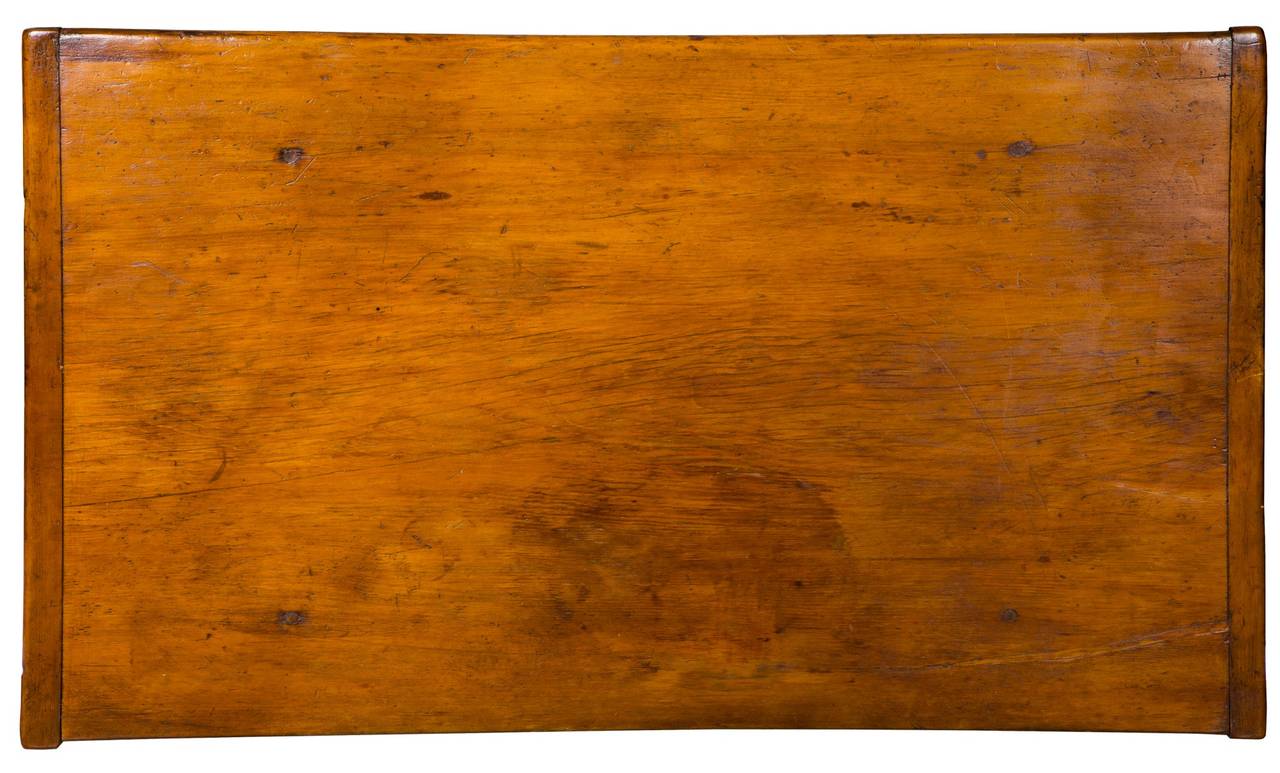 American Maple Tavern Table Overhanging Rectangular Breadboard Top and Drawer, circa 1780 For Sale