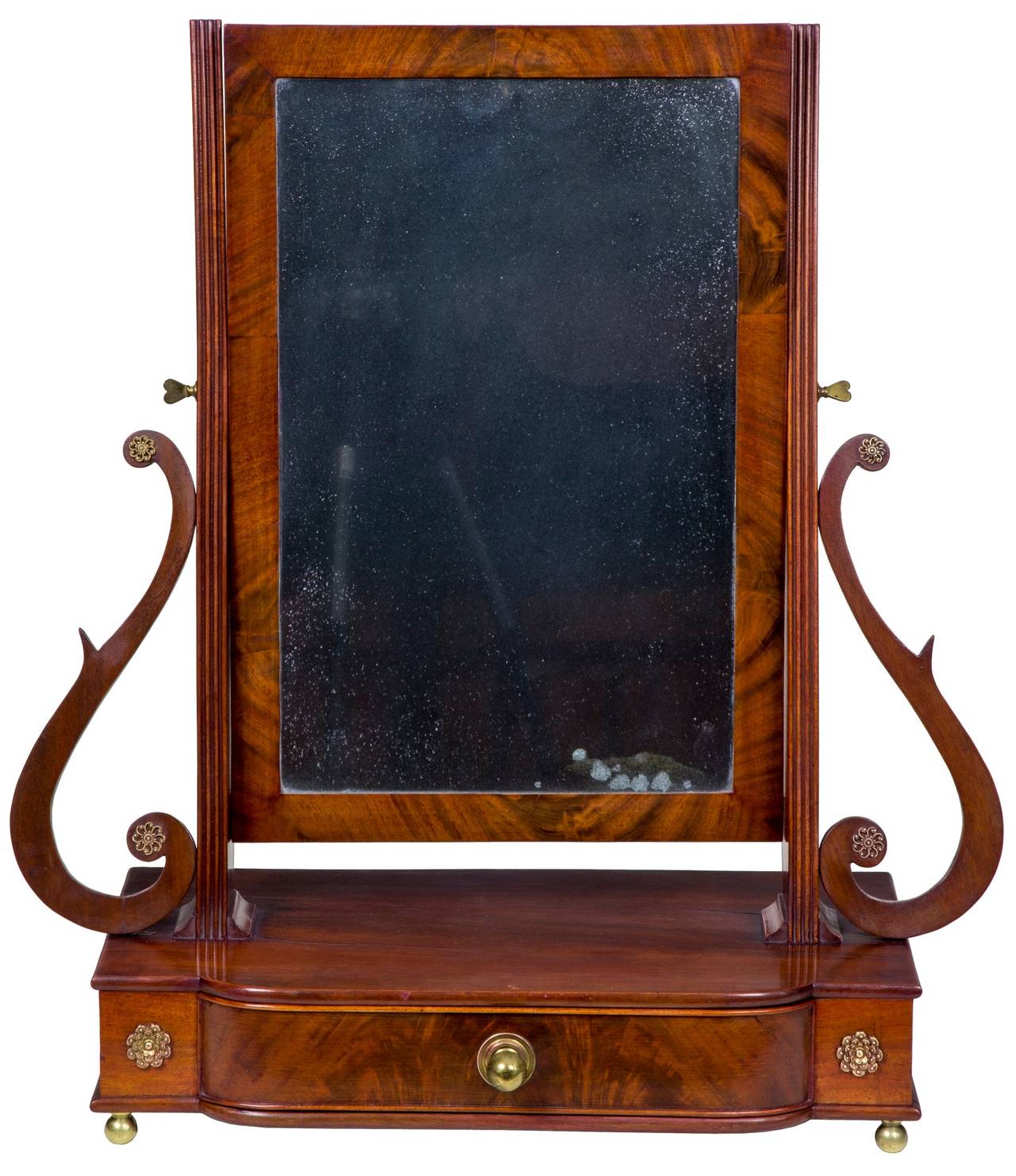 Desirable Classical Shaving Mirror, Massachusetts, circa 1810