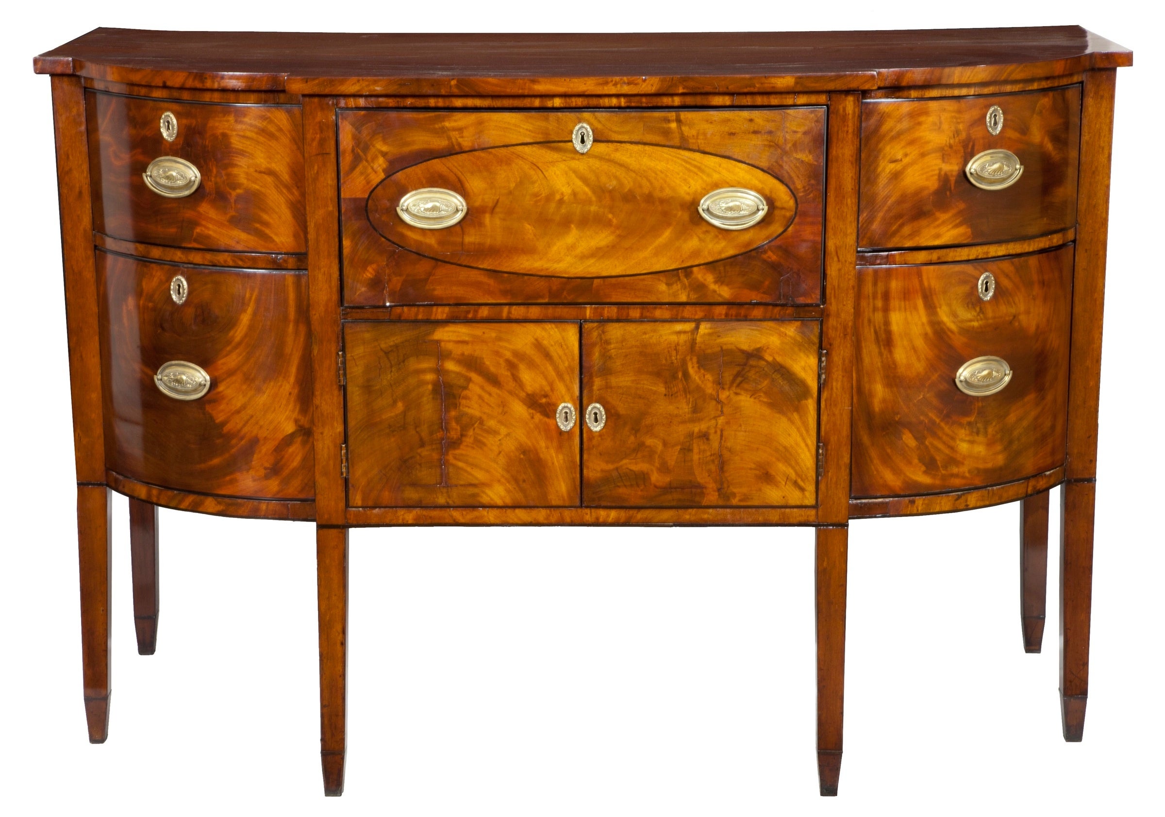 Hepplewhite Mahogany Sideboard with Butler's Desk, circa 1790-1800, RI For Sale